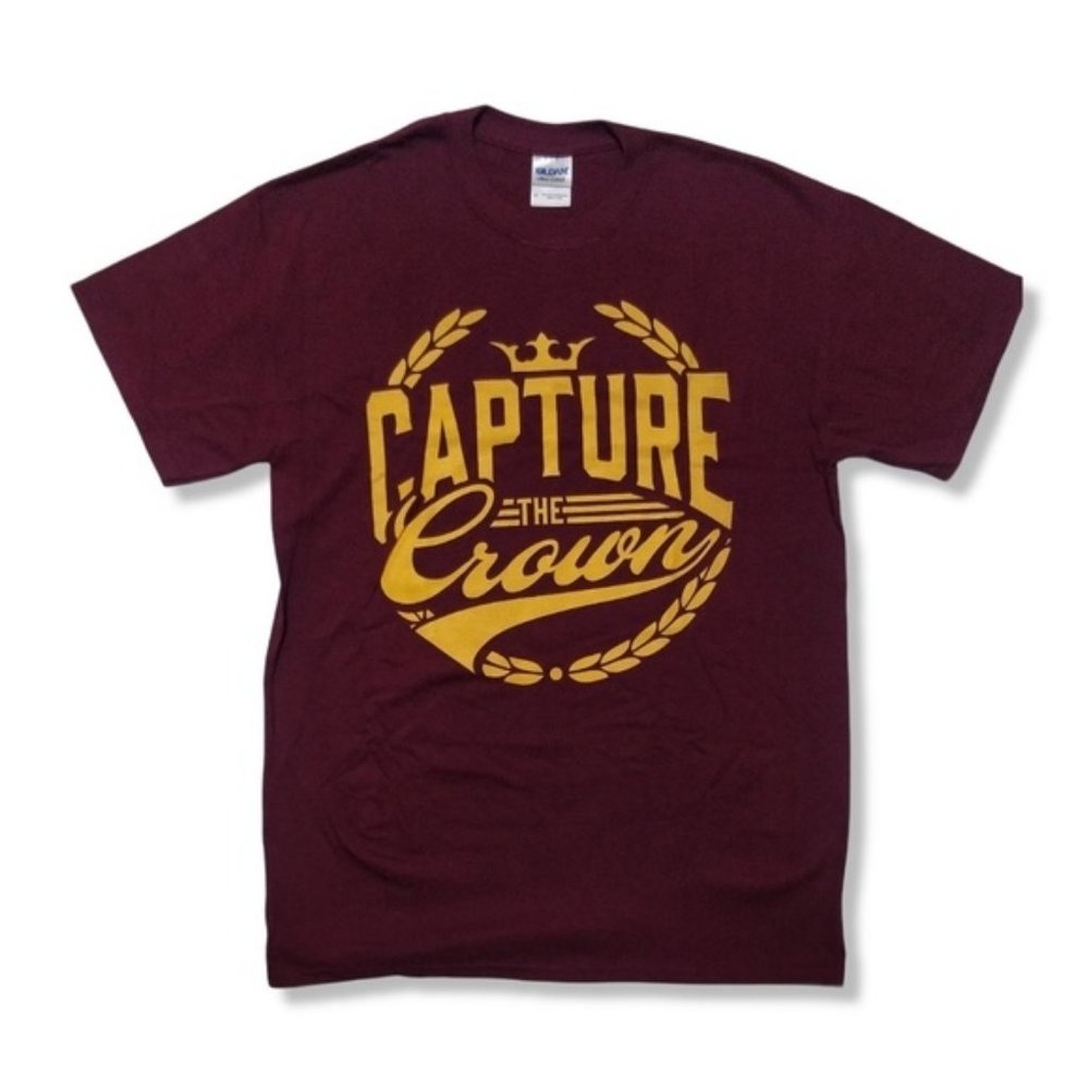 NWOT Capture the crown maroon band shirt